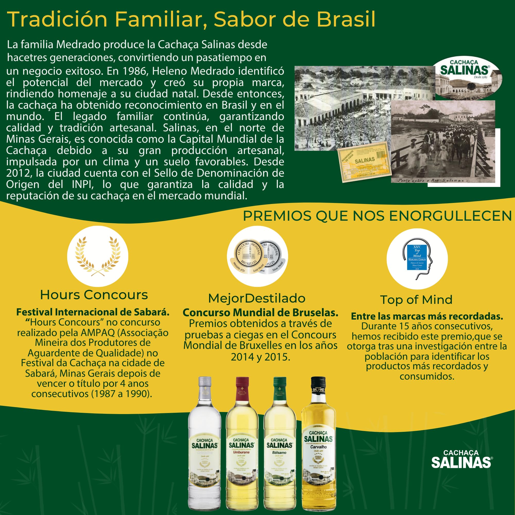 Cachaça Salinas Premium 700 ml Destilado Artesanal de Brasil para Caipirinha
