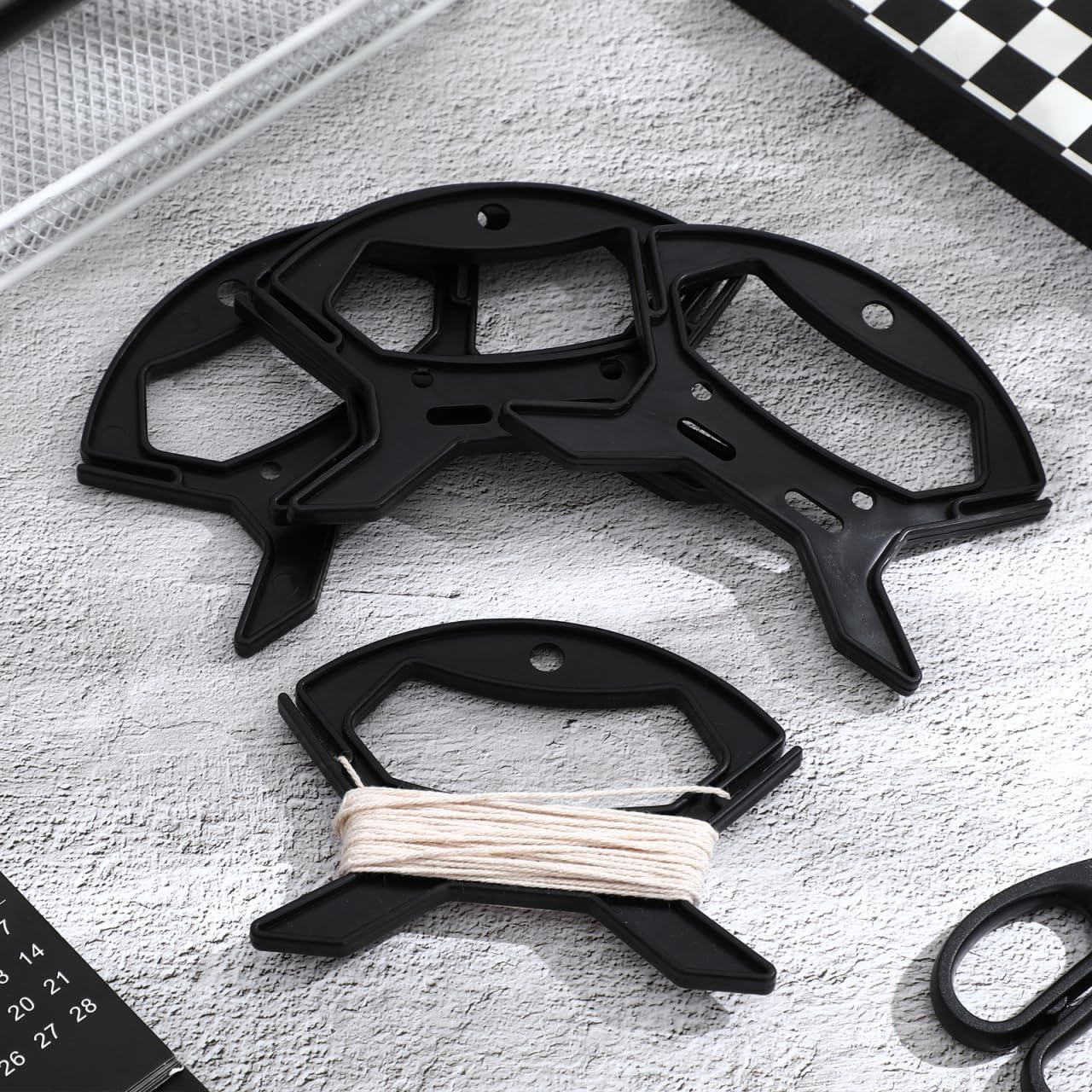 Garneck 10pcs Rope Winder: Cord Cable Organizer for Extension Cord Storage Rope Line Winder for Fishing Camping Outdoor Tools Portable Reusable String Wrap Black