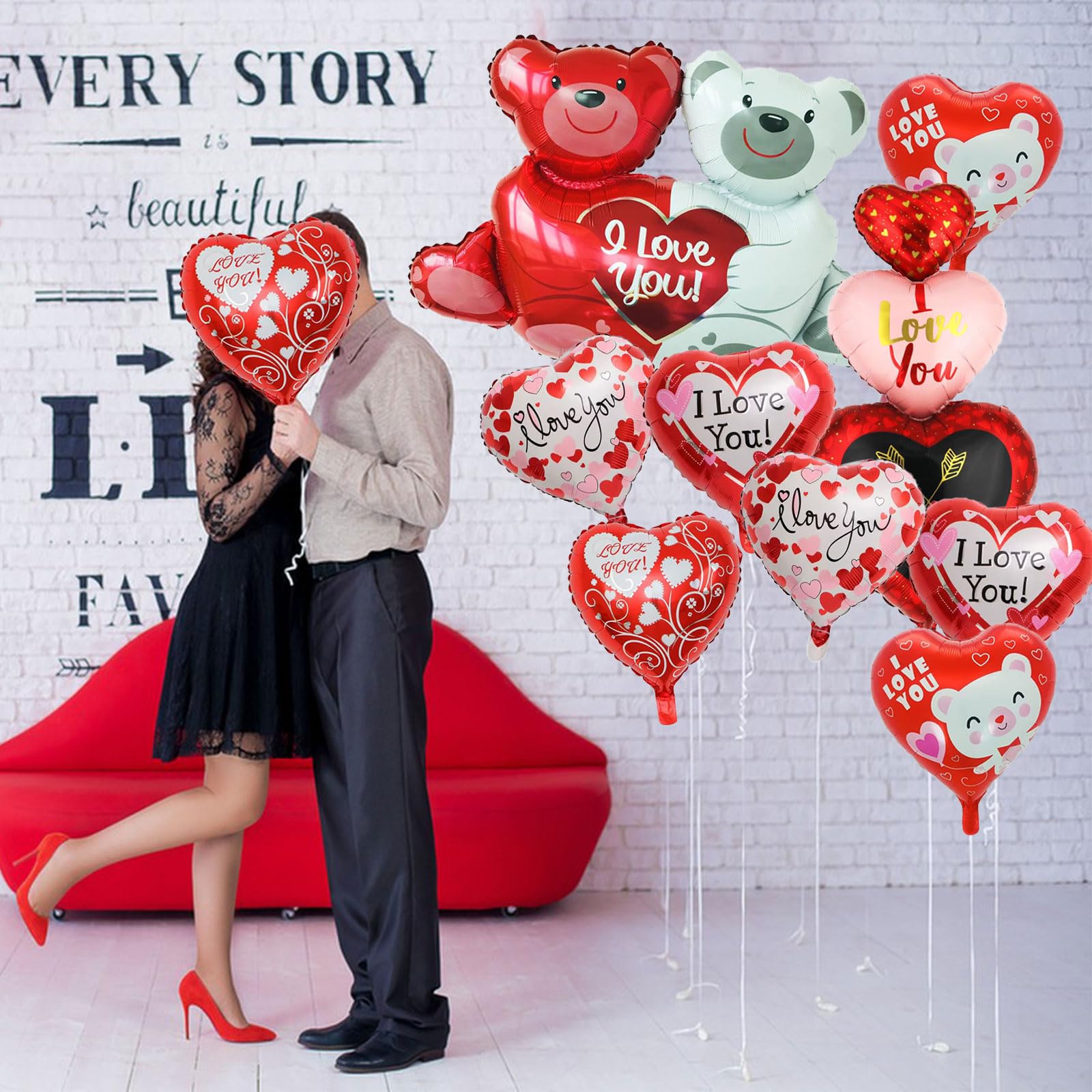 Snapklik.com : Valentines Balloons Valentines Day Decorations I Love ...
