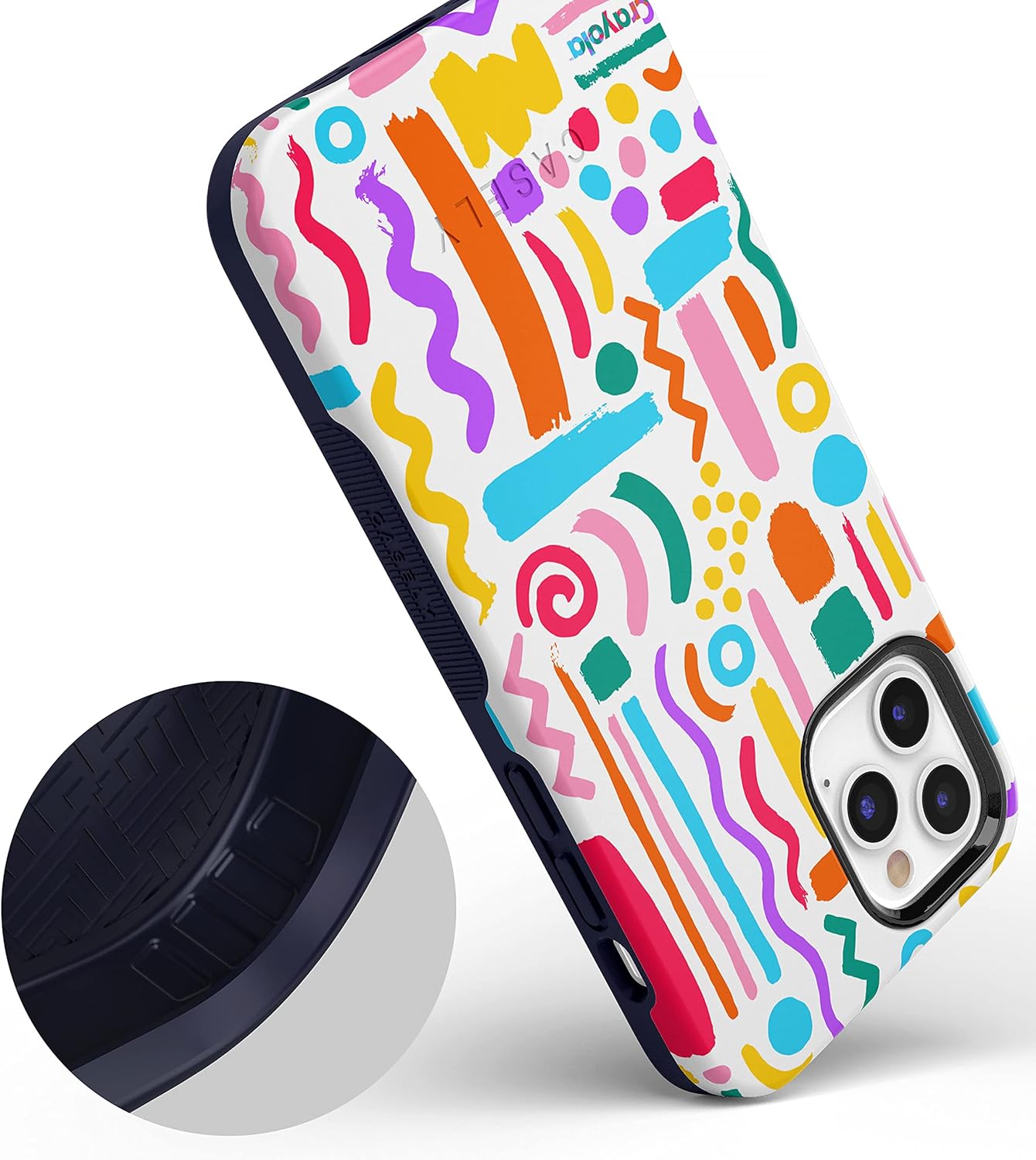 Casely iPhone 12/12 Pro Case | Make Your Mark | Crayola Paint | Bold Protective Design | Compatible with MagSafe