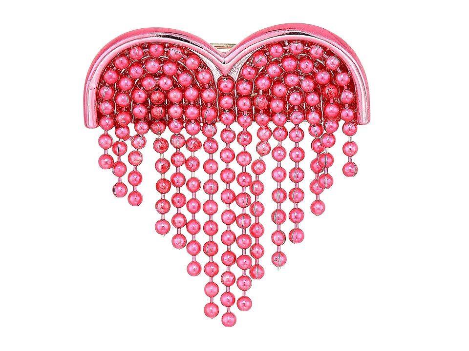 

Betsey Johnson Fringe Heart Pin (Pink Multi) Brooches Pins