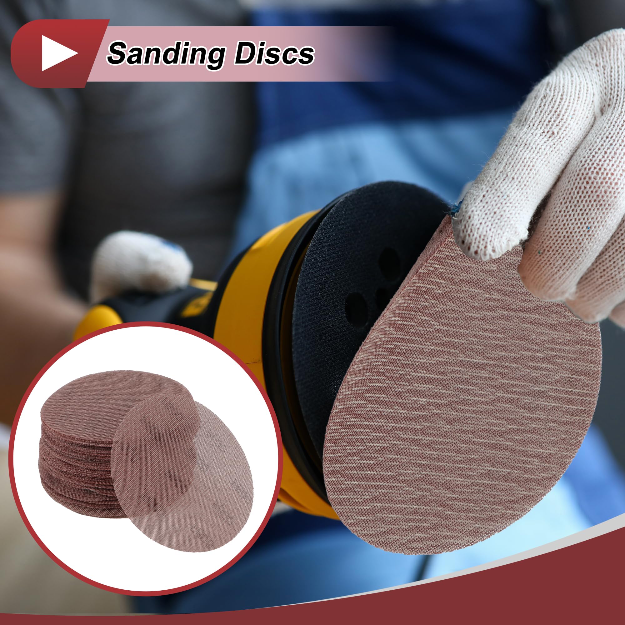 HEROFFIX 50 Pcs 6 Inch Abranet Sanding Mesh Anti-Clog Hook Loop Dust Free Net Sandpaper 600 Grit Brown Aluminum Oxide - Image 2