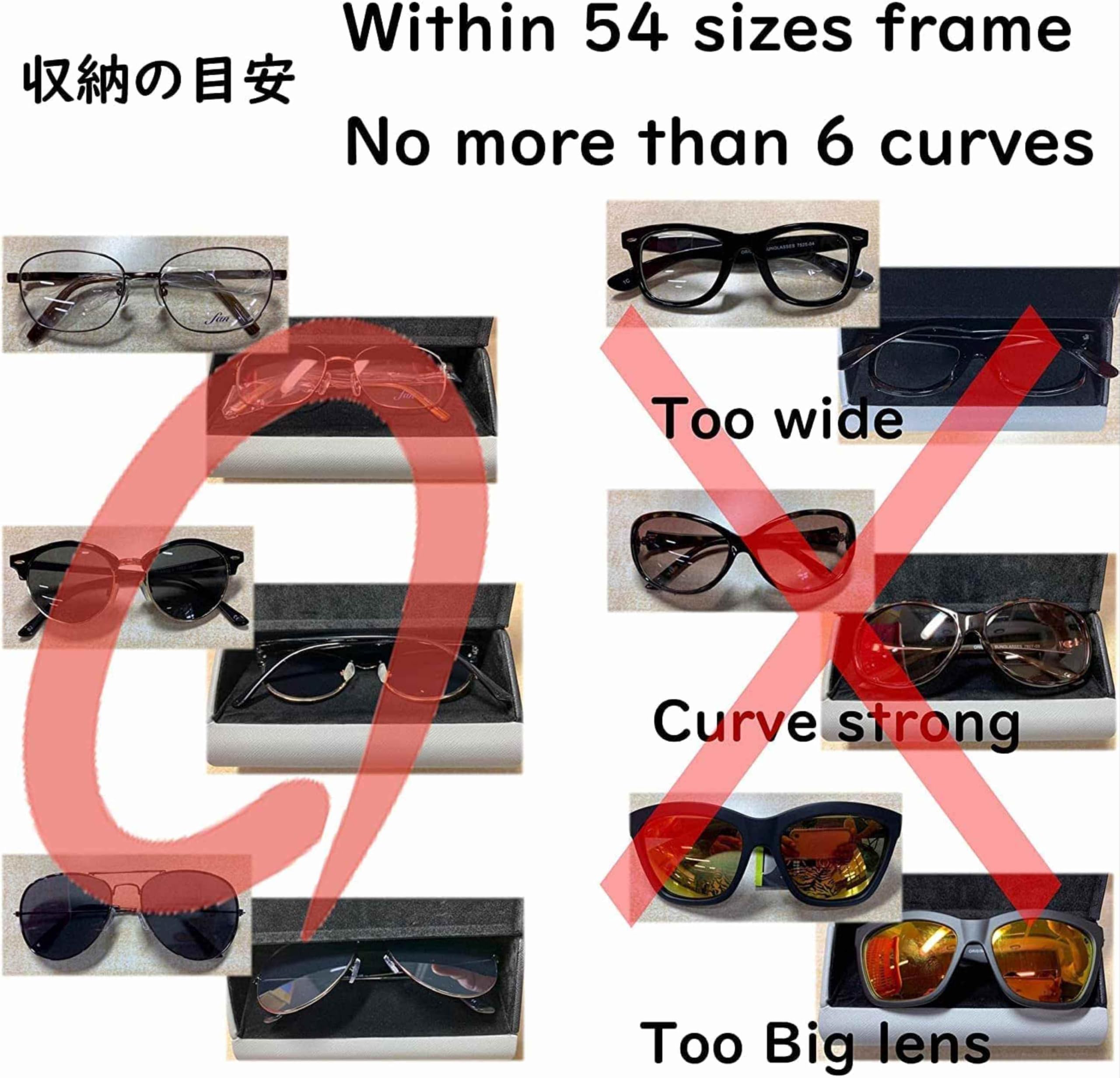 メイガン(Meigan) Double Glasses Case Hard Shell for Men, Women | for Reading Glasses and Sunglasses