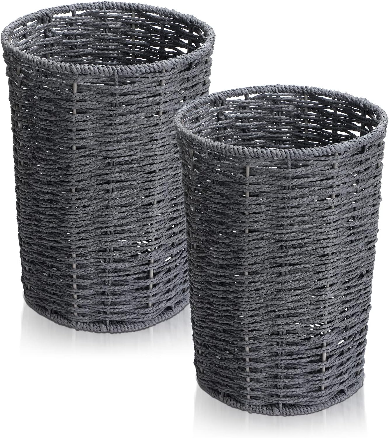 Sintuff Small Round Wicker Waste Paper Basket Woven Garbage
