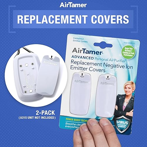 Miniatura 2 de AirTamer Advanced - Cubiertas de emisor de iones negativos de repuesto para purificador de aire personal, hechas para AirTamer modelo A315 (blanco,