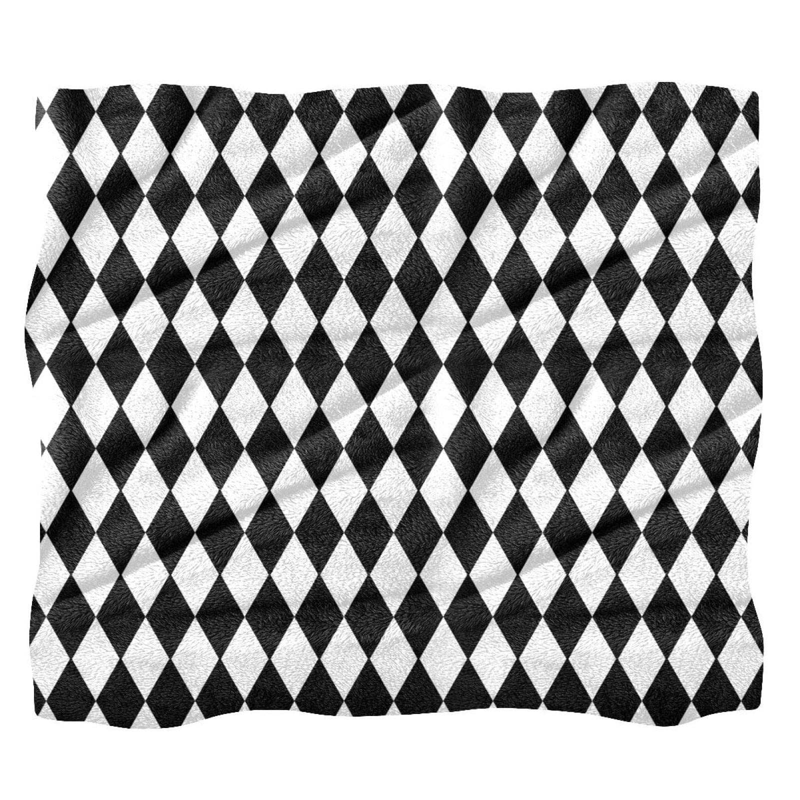Coperta in pile con motivo tribale bianco e nero (10) per divano, divano o letto, accoglienti coperte morbide