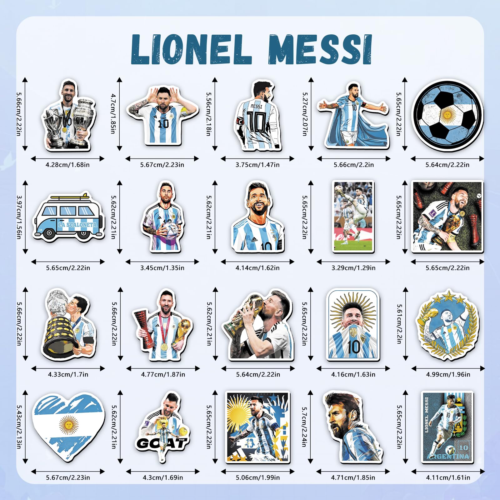Messi Fridge Magnets Set - 20 Pcs Soccer Star Collectible Refrigerator Magnets, Football Legend Decor for Home Kitchen Office Whiteboard, Gift for Messi Fans & Soccer Lovers