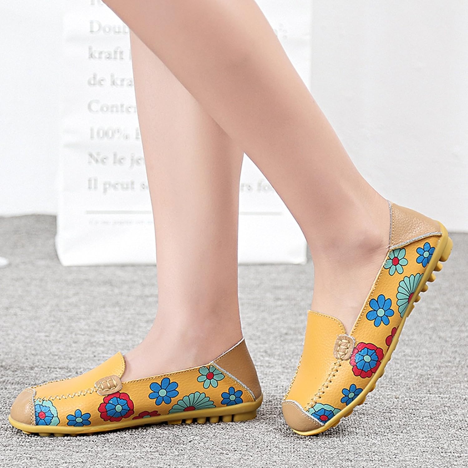 VenusCelia Women's Floral Comfort Walking Flat Loafer