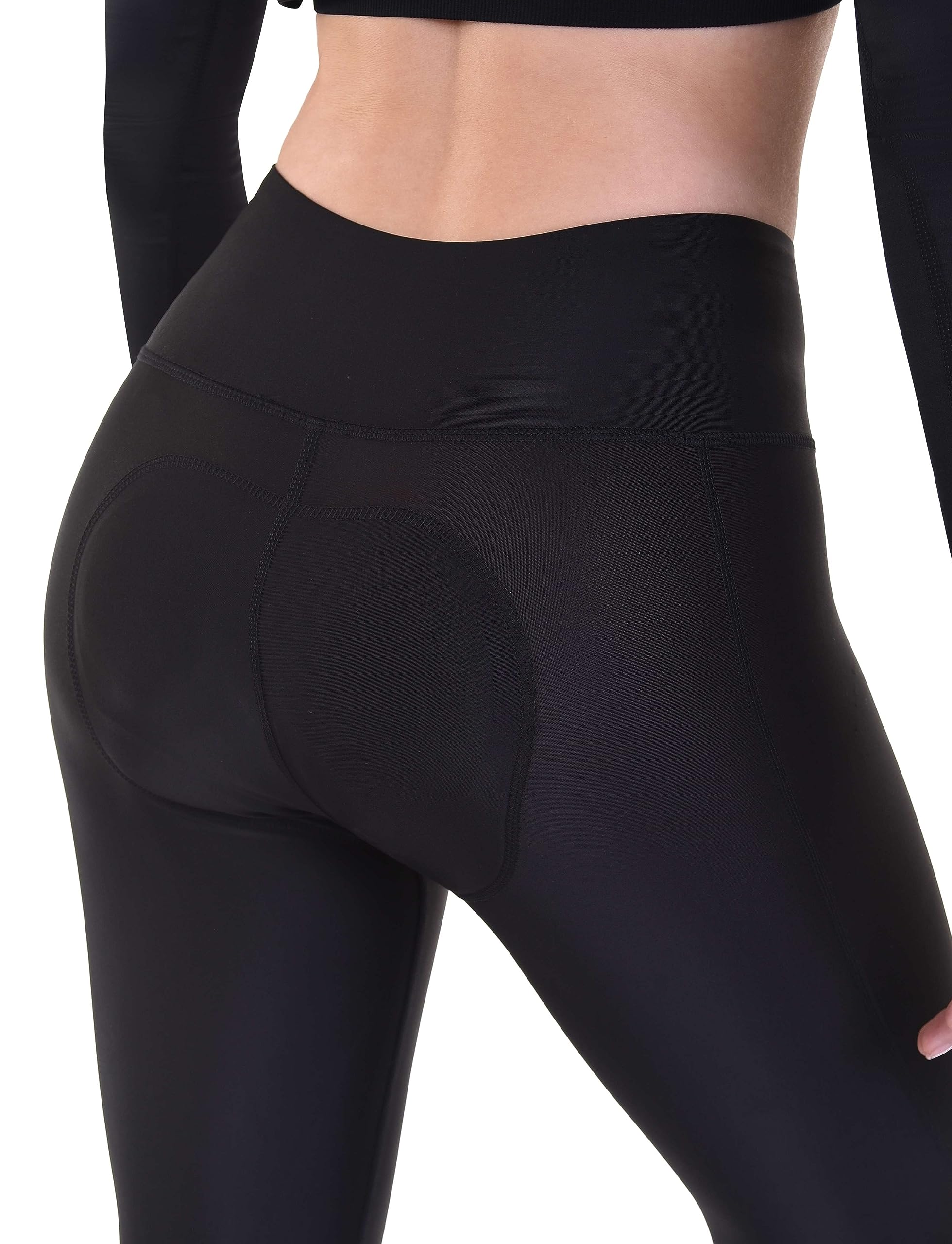 TCA Leggings da Ciclismo 3/4 Imbottiti per Donne. Pantaloncini da Bici a Vita Alta Traspiranti con Tasche Antiscivolo e Asciugatura Rapida