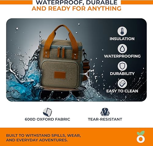 Miniatura 6 de Lonchera aislada para mujeres y hombres  Bolsa de almuerzo a prueba de fugas de 8L2 galones para el trabajo, oficina, escuela  Bolsa refrigeradora