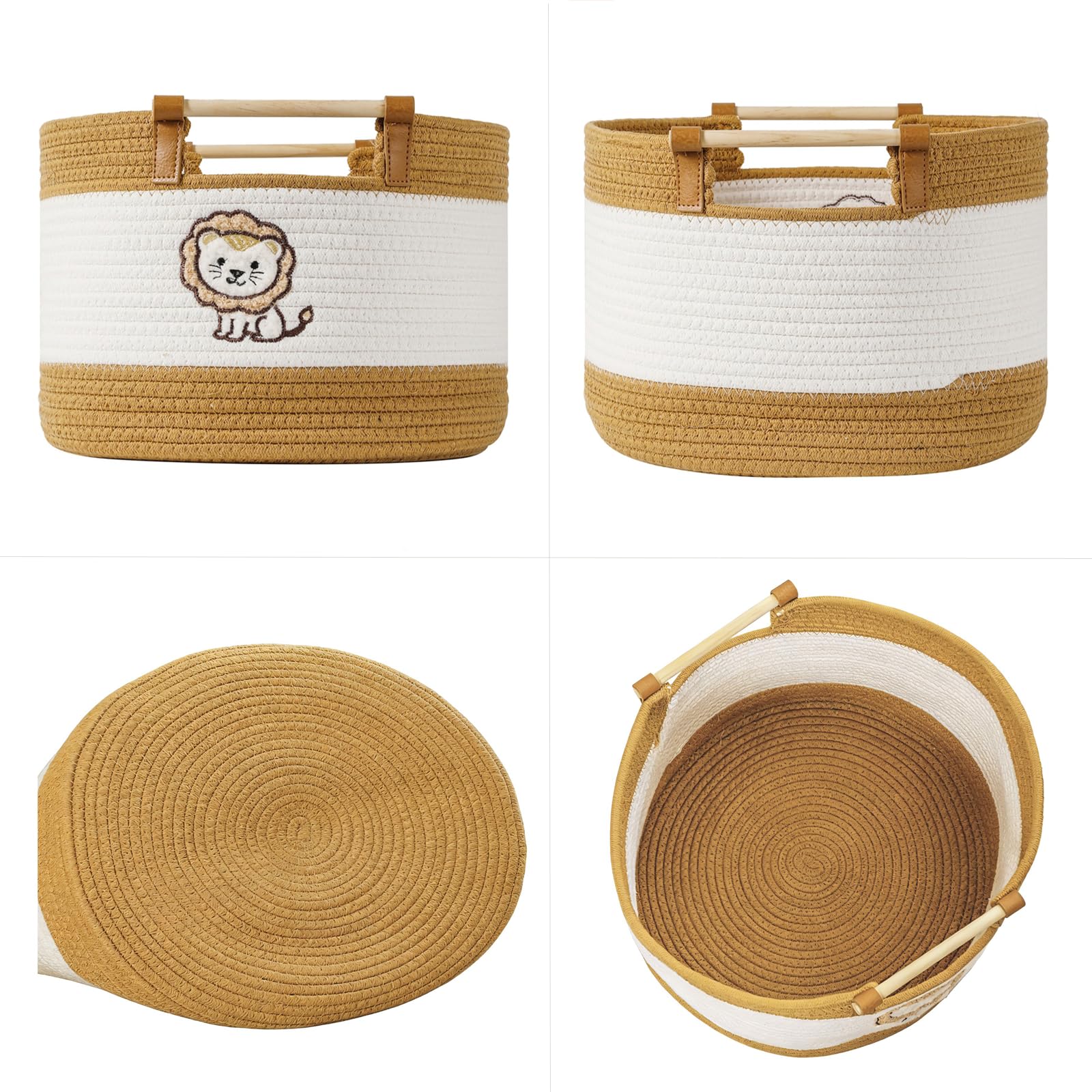 Grand panier à couvertures pour salon 35L, panier à linge pour bébé, bac de rangement pour jouets pour bébés et tout-petits, paniers de rangement pour organiser les jouets, panier à linge en corde de