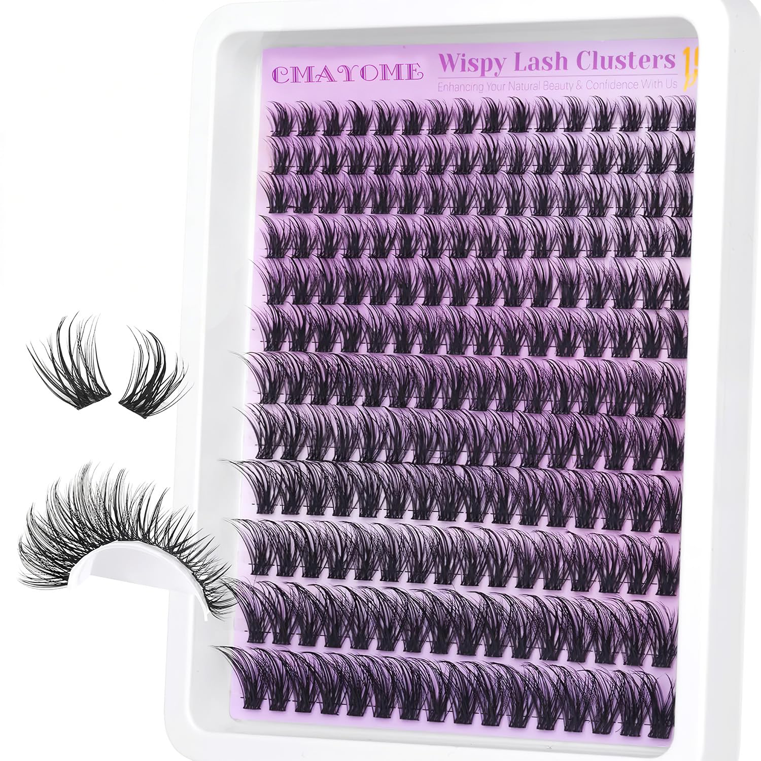 192 Pcs False Eyelashes Wispy Lash Clusters Natural for Daily or Party Look Lightweight & Easy DIY Application | Reusable & Customizable Volume | Vegan-Friendly Clusters-picture-33