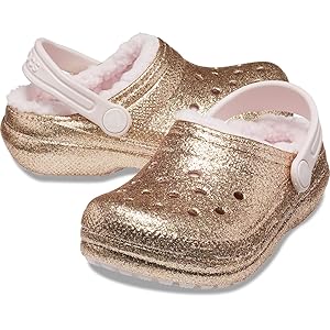LiLi&LuLu　　0206 Crocs Unisex-Child Classic Glitter Lined Clogs | Slippers
