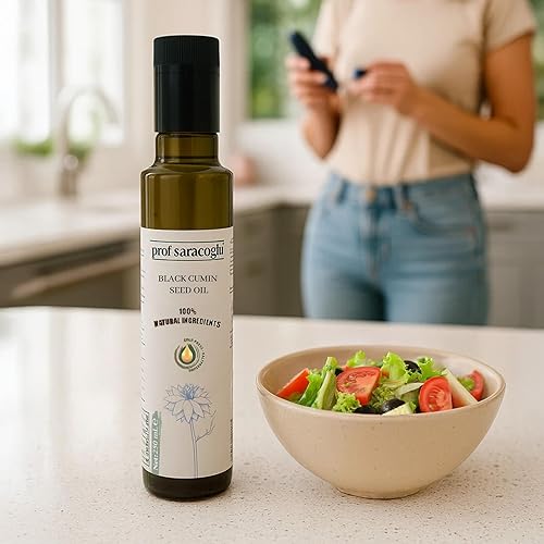 Miniatura 4 de Prof Saracoglu Aceite de semilla de comino negro prensado en frío  Nigella sativa extraída en frío de semillas de comino negro, aceite de hierbas