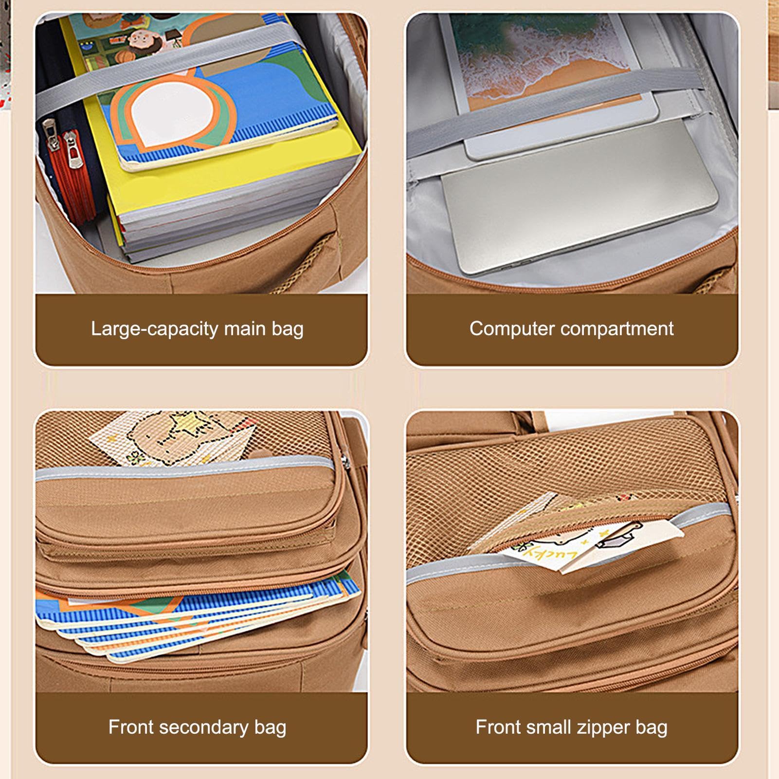 Zaino Divertente Zaino Criceto Multi-Scomparti Impermeabile E Colorato | Include Distintivi, Ciondoli per Bambini, Ragazzi, Libri, Cancelleria, Scuola, Viaggio