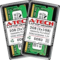 Vista 16 de A-Tech - Módulo de memoria RAM SODIMM para portátil de 1 GB DDR3 1066 MHz PC3-8500 CL7, 1,5 V, 204 pines, sin ECC, SO-DIMM para portátiles