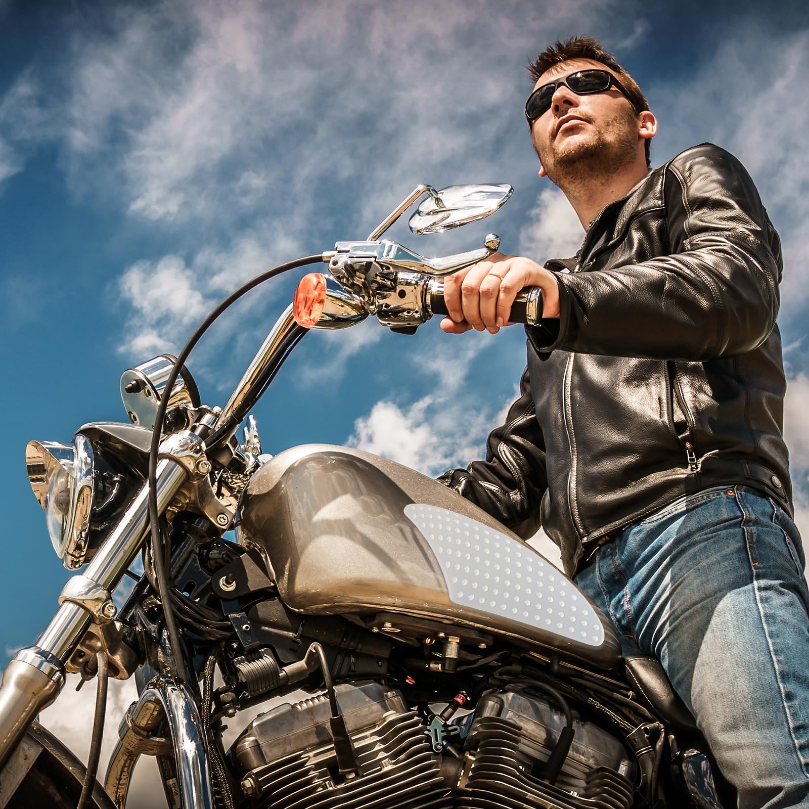 Tankpad na motocykl, osłona zbiornika paliwa, odpowiednia do zbiornika paliwa motocyklowego, antypoślizgowa izolacja cieplna, skutecznie chroni zbiornik paliwa przed zadrapaniami