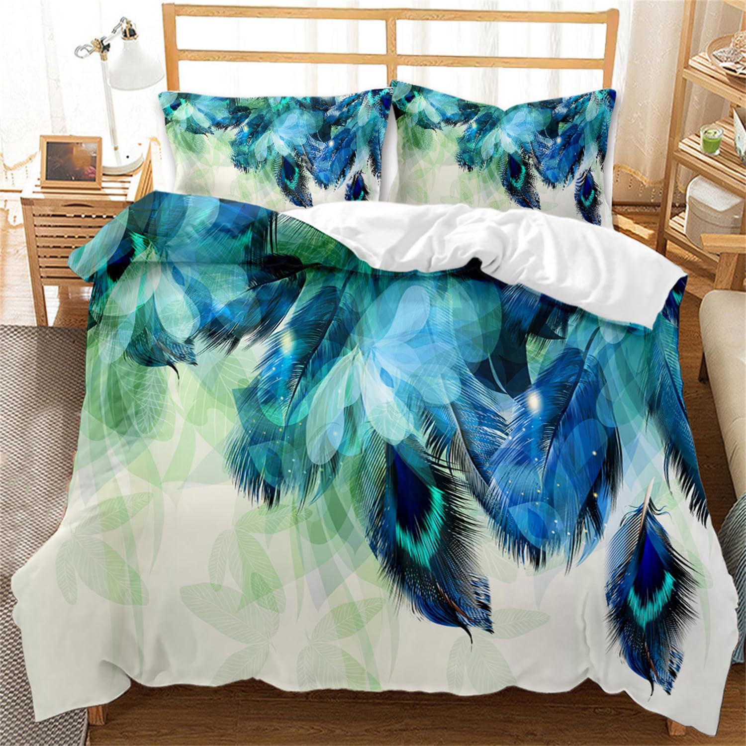 Peacock Blue Colored Bedding