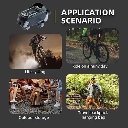 Miniatura 7 de CYLICN Bicicleta  Bolsa de marco frontal para teléfono de bicicleta, impermeable, bolsa de tubo, funda rígida de EVA para teléfono de bicicleta,