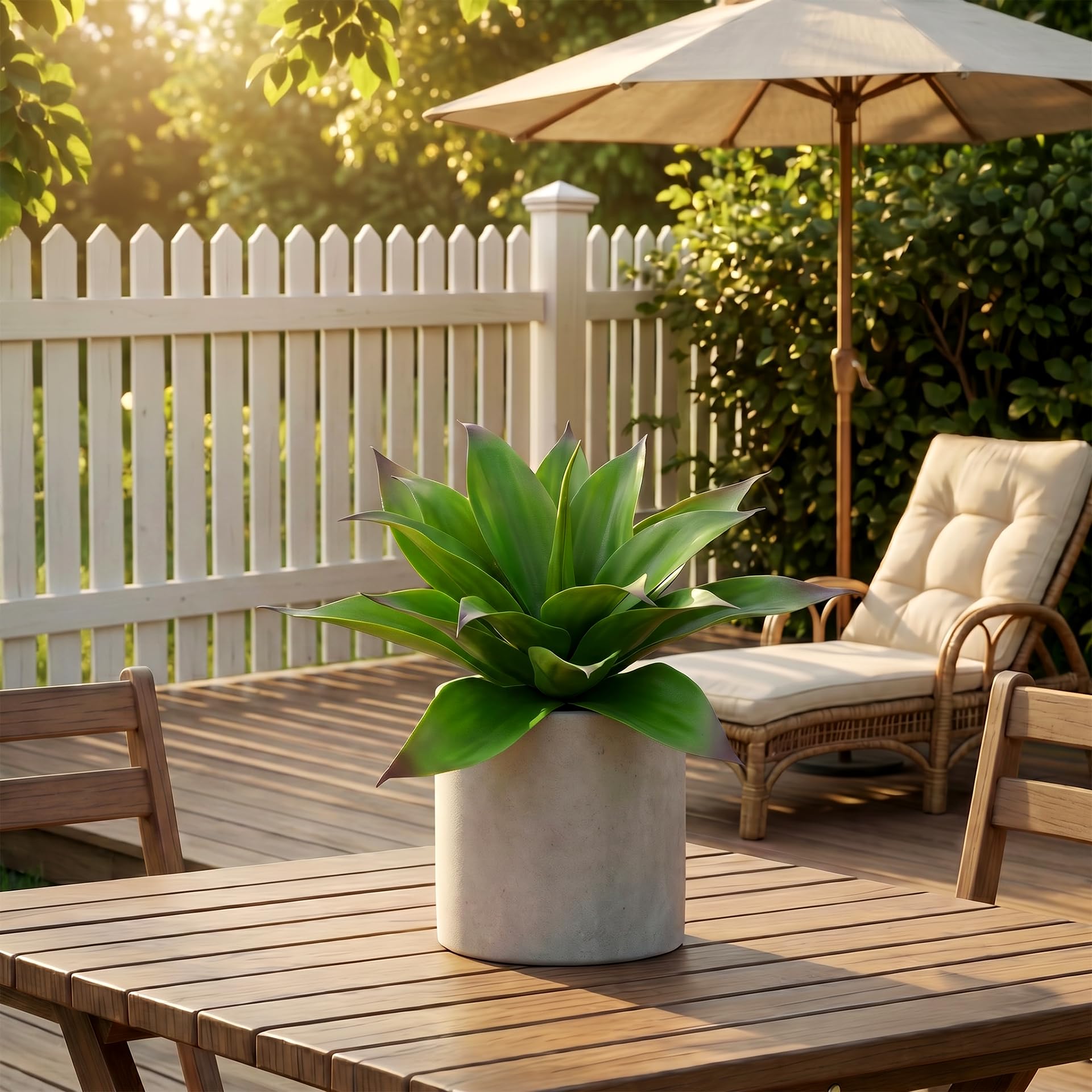 Grandes plantes d'agave artificielles résistantes aux UV pour décoration d'intérieur et d'extérieur Vert 38,1 cm