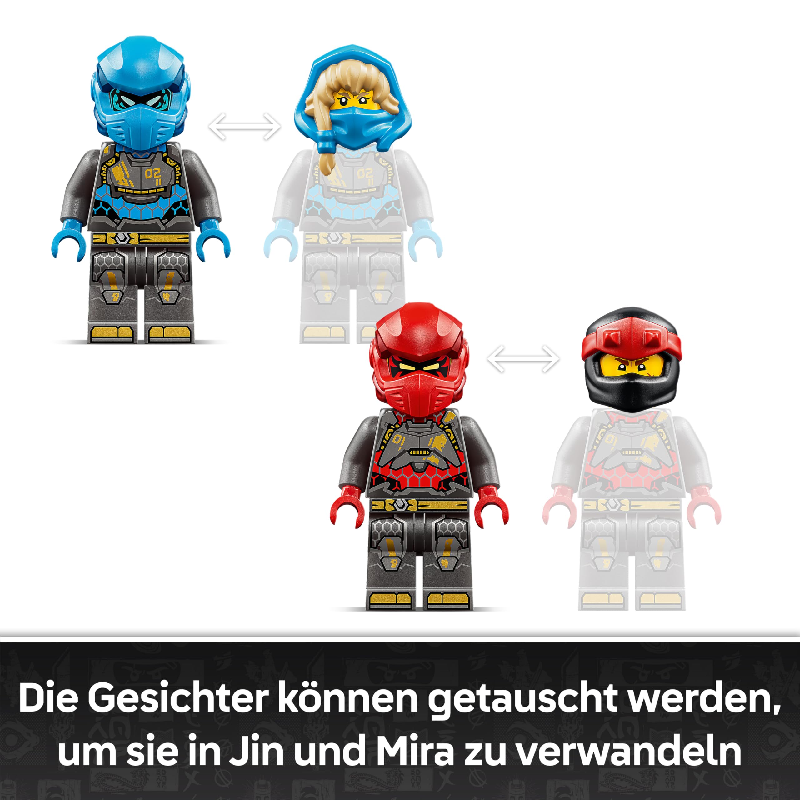 LEGO NINJAGO Die Zwillings-Titanmechs - Ninja Spielset mit 2 Actionfiguren & 3 Minifiguren inkl. Kai und NYA - Kinderzimmer Deko - Geschenkidee für Jungen ab 12 Jahren und Teenager-Fans - 71870