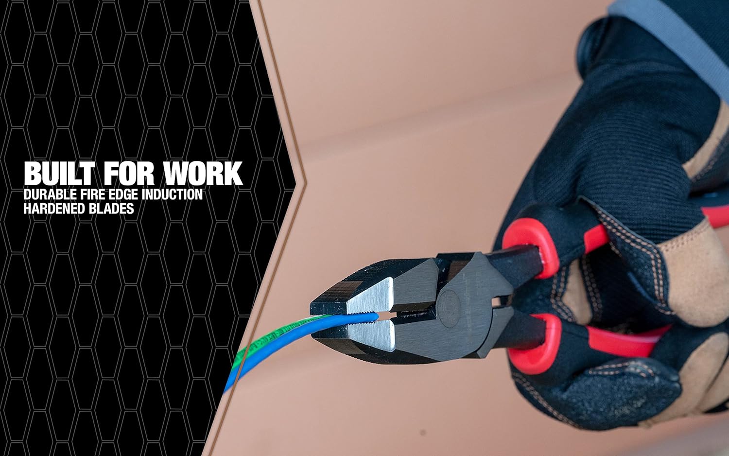 Southwire Sidecut Plier 9-Inch - Induction-Hardened Blades for Efficient Wire Cutting - Durable 6150 Alloy Steel - File Teeth Jaws - Cuts ACSR & Screws