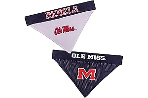 Pets First Collegiate Pet Accessories, Reversible Bandana: Ole Miss Rebels Spiritwear for Dogs and Cats