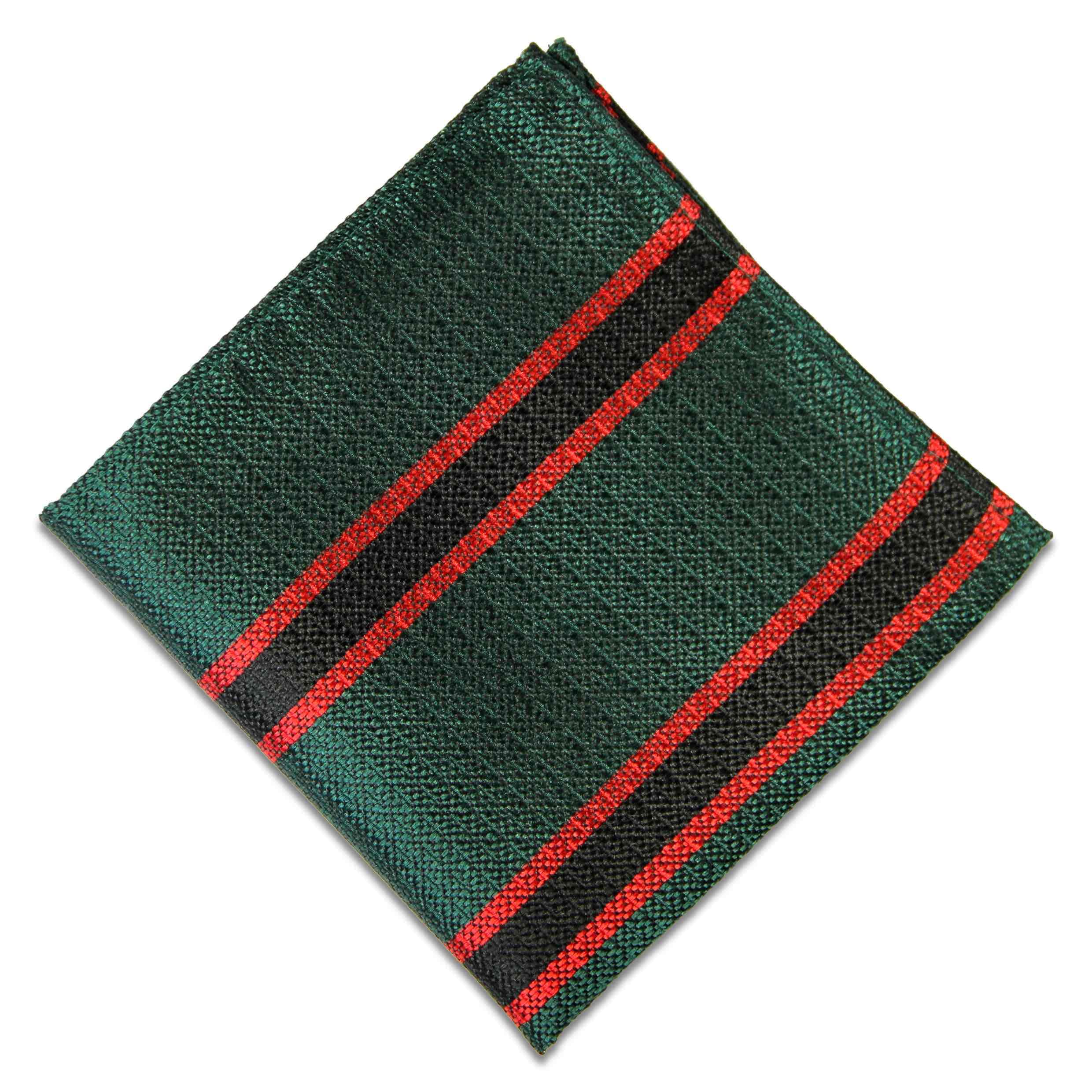 The Regimental Shop Black/Green/Red The Rifles Silk Non Crease Breast Pocket Regimental Handkerchief