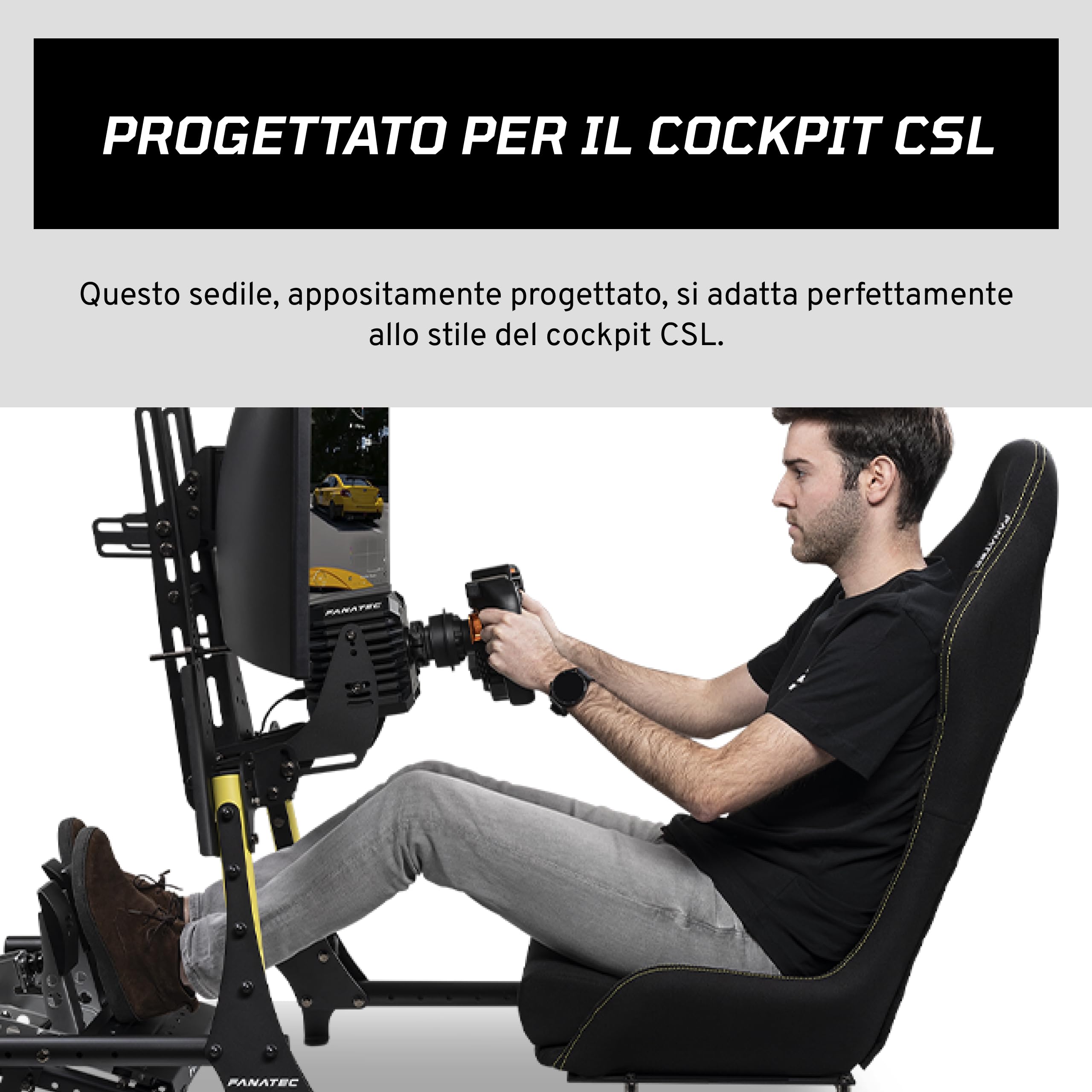 FANATEC Sim Racing CSL Cockpit Seat - Leggero e resistente, progettato per CSL Cockpit, cuscino traspirante - Nero