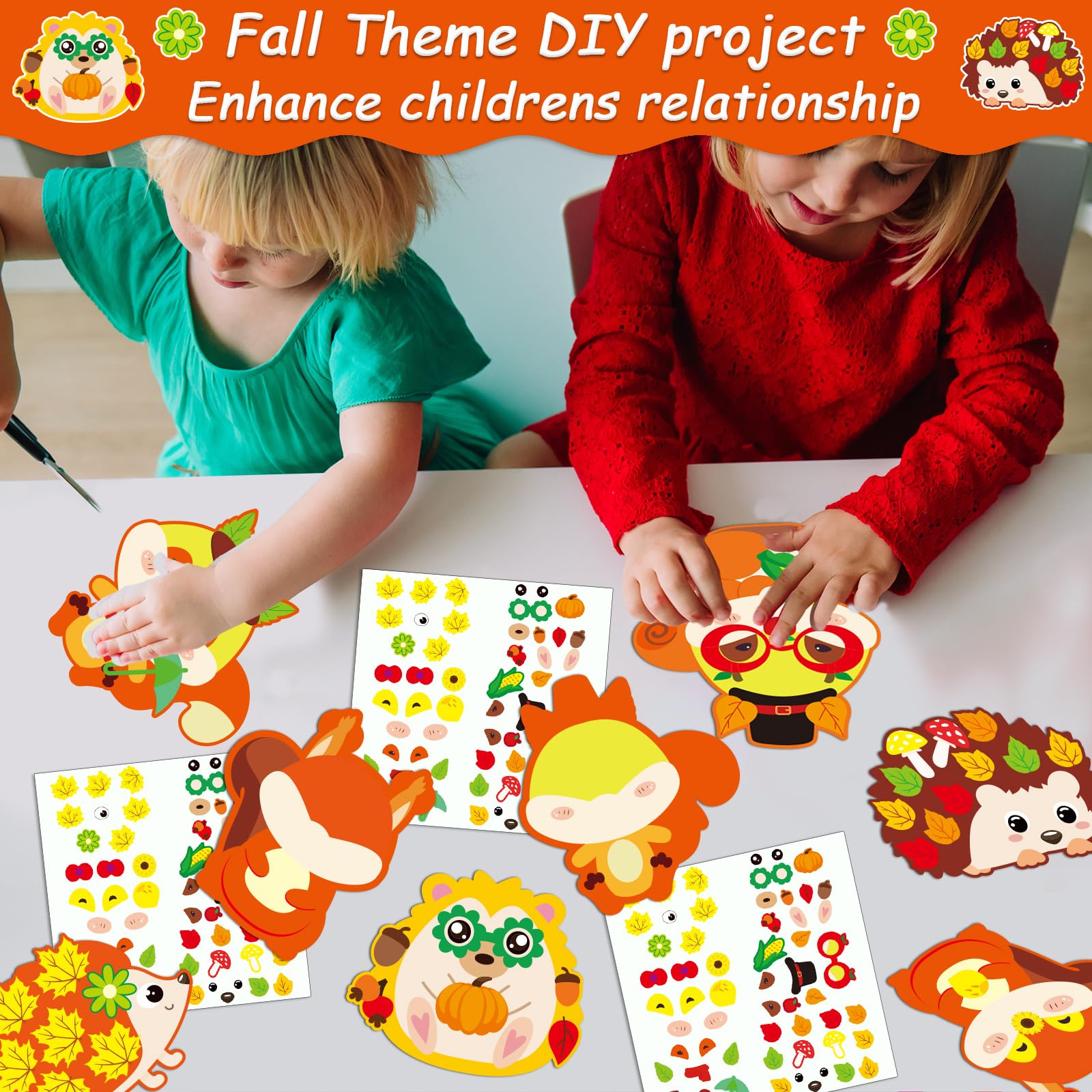 Juego De 20 Manualidades De Madera Con Erizos De Otoño Para Niños De 4 A 10 Años – Kit De Arte DIY Para Cumpleaños Y Actividades Creativas