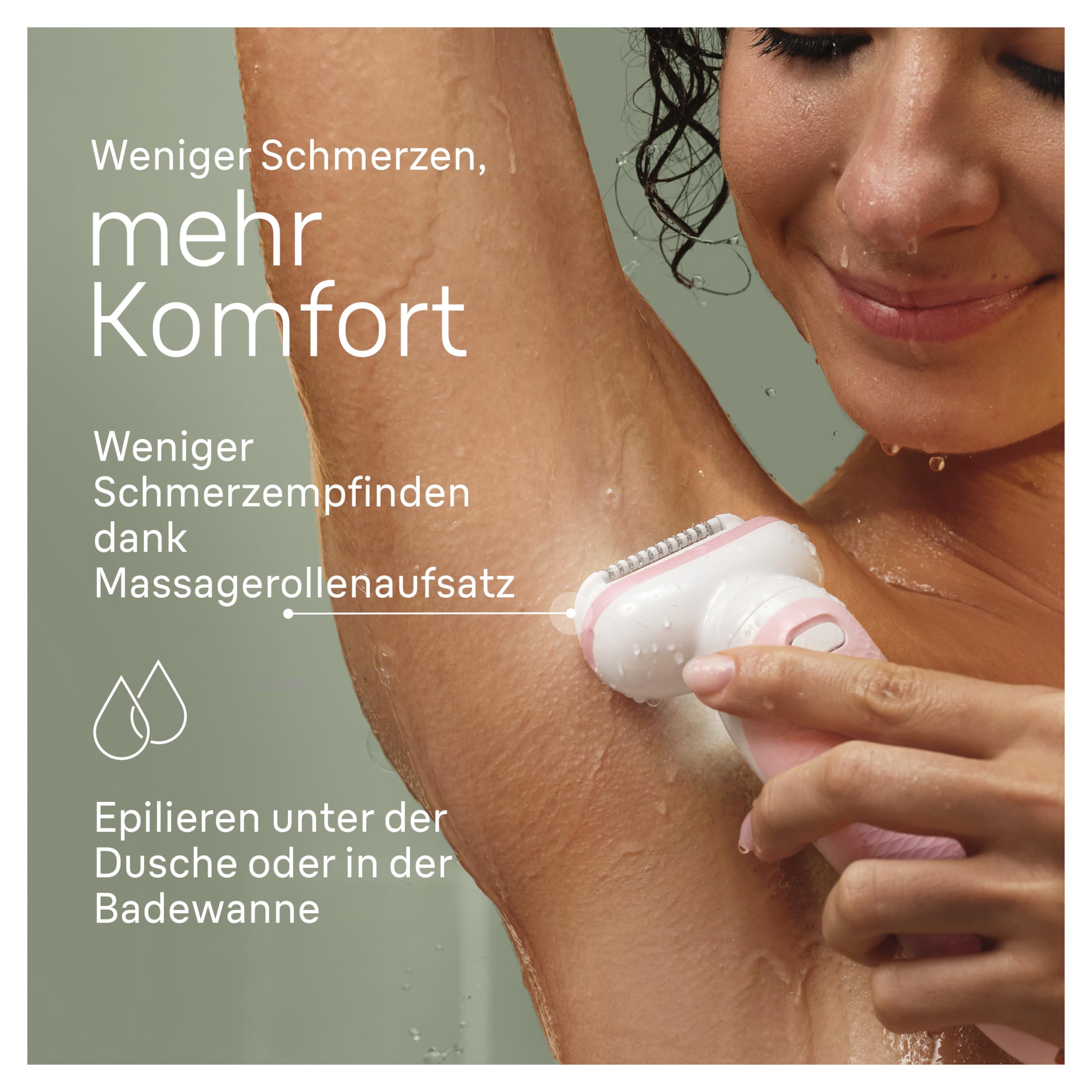 Braun Silk-épil 9 Epilierer Damen mit Schwenkbarem Kopf für Eine Einfache Haarentfernung, Wet&Dry, Langanhaltend Glatte Haut, Wasserdicht — Inkl. Rasieraufsatz und Trimmeraufsatz — 9-030, Weiß/Rosa - 5