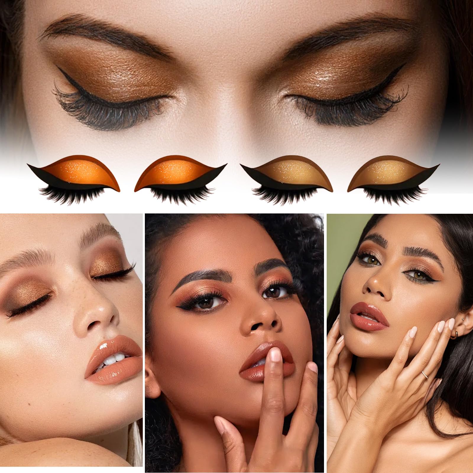 7 par Lazy Eye Shadow Eyelash Patch, 2 w 1, naklejki do cieni do powiek, brokatowe cienie do powiek, eyeliner, samoprzylepne, 7 kolorów, na wesele, imprezę, na co dzień, na karnawał i do