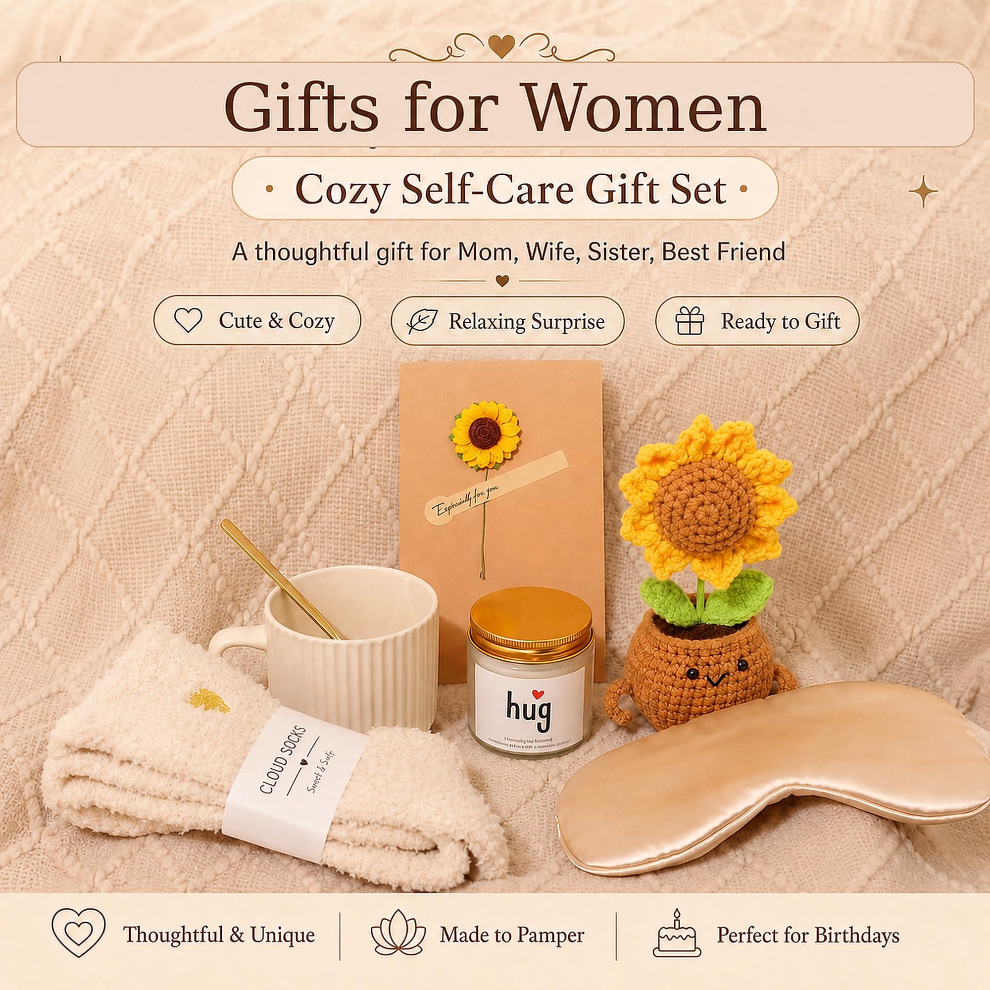Self-Care Gift Basket for Women - Sunflower Theme -3