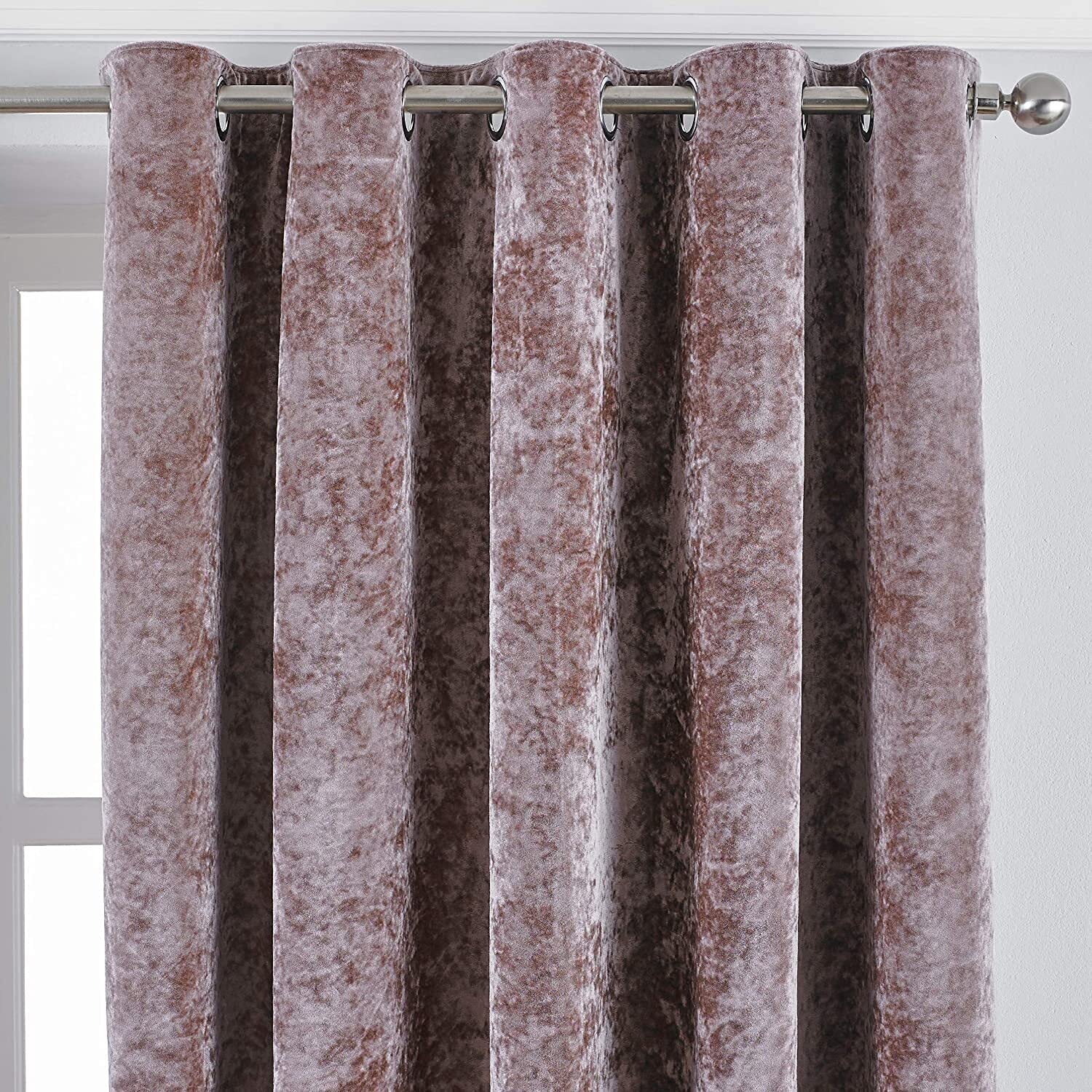 Paoletti Blush Verona Ringtop Eyelet Curtains, 229 X 229Cm