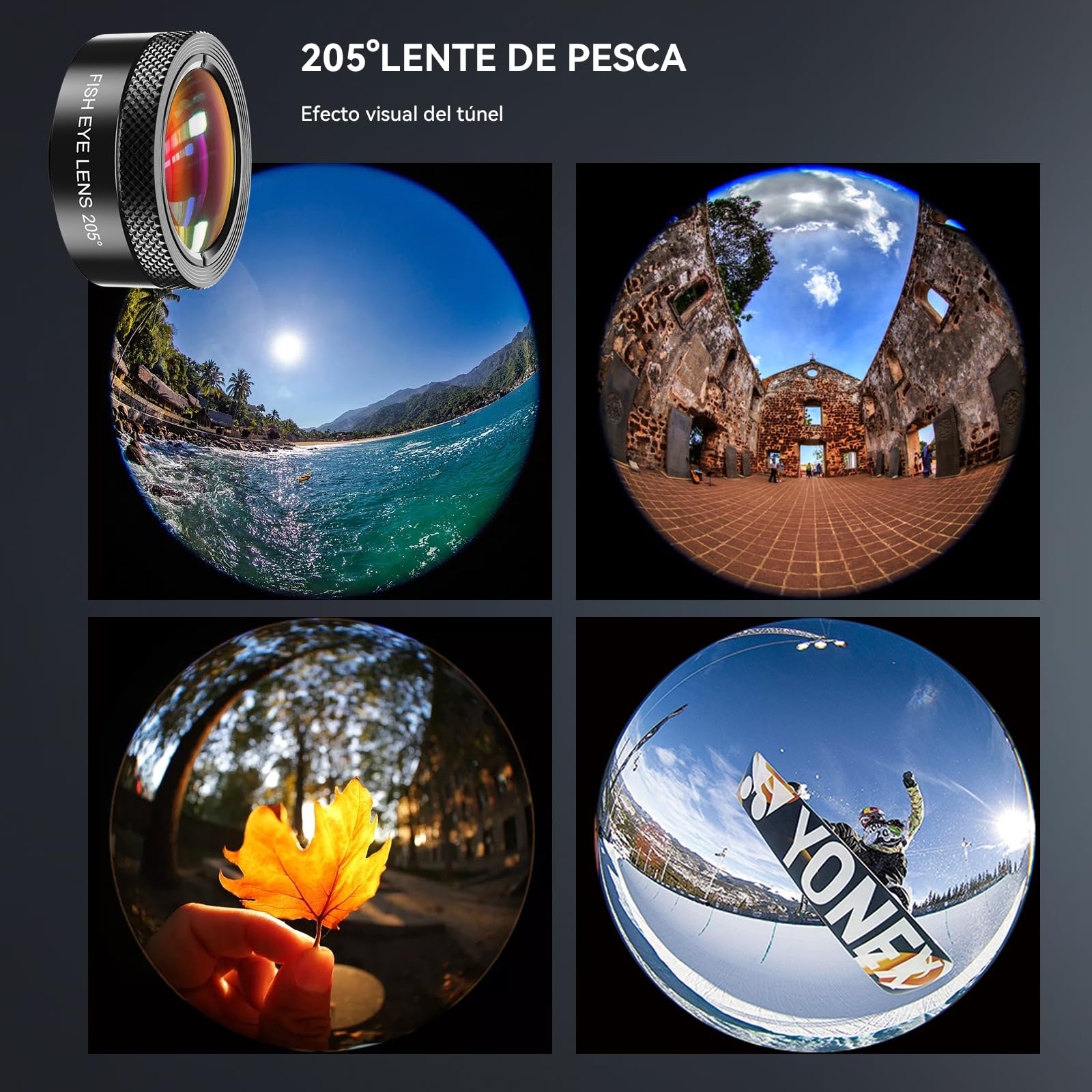 Apexel 4 en 1 Kit de Lente para Teléfono Móvil, Teleobjetivo 22x, Lente de Pesca de 205 °, con Macro 20x, Gran Angular de 120 °, con Trípode para iPhone, Andriod y la Mayoría de los Teléfonos