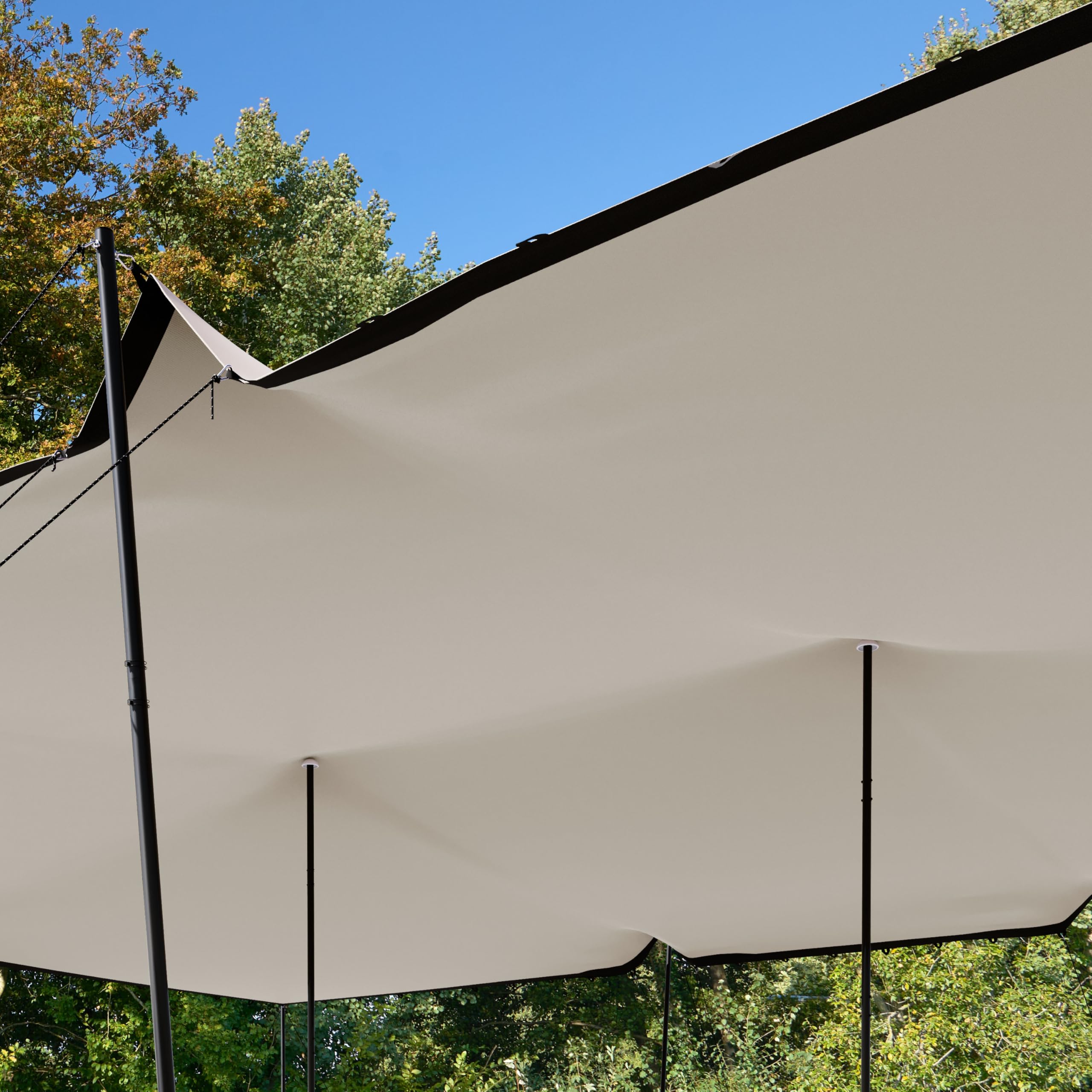 TOOLPORT Professional Stretchzelt 9x12m mit Aluminiumgestänge wasserdicht für Events und Outdoor Einsätze