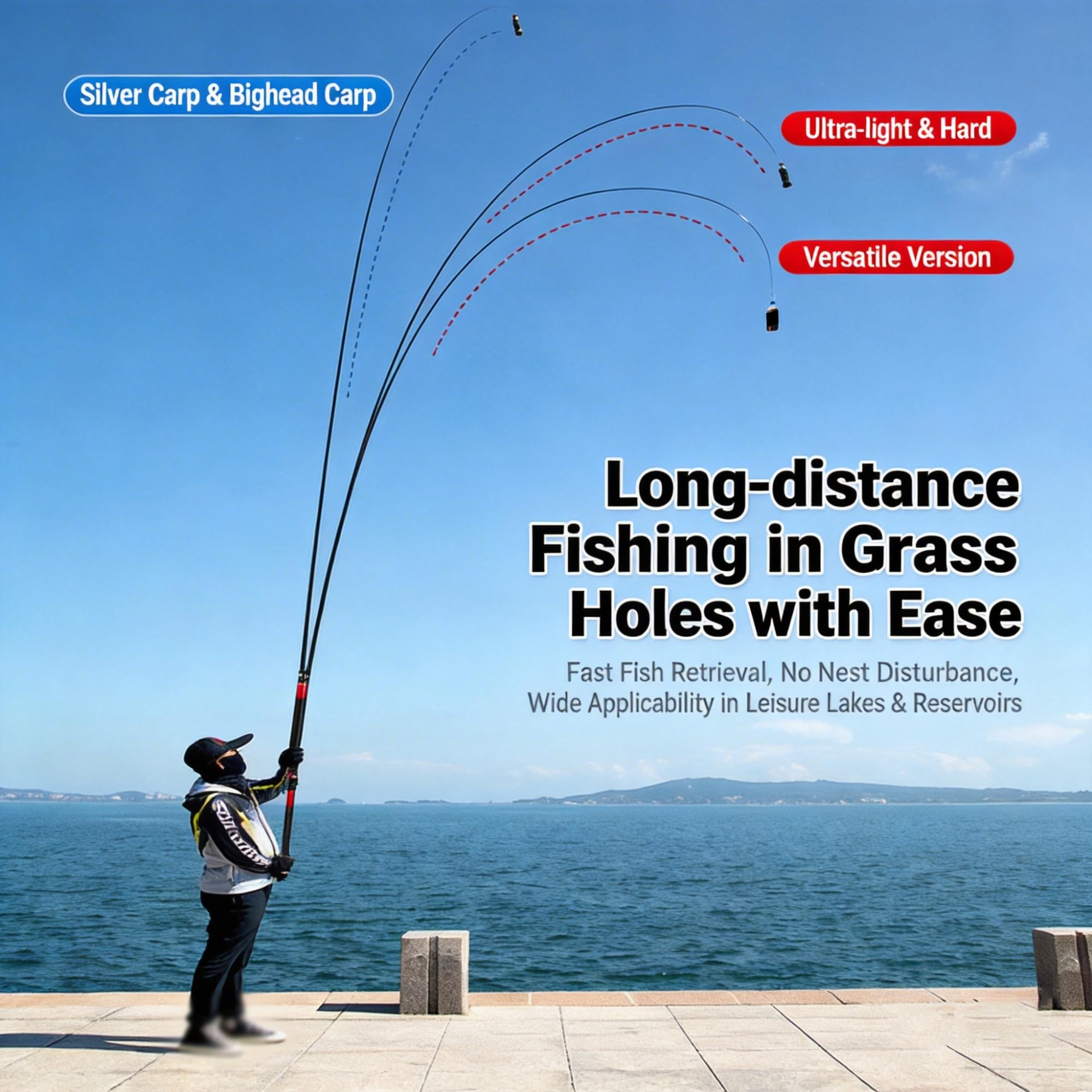 Canna da pesca telescopica Tenkara - Canne da pesca ultraleggere da viaggio 8m 9m 10m 11m 12m 13m 14m 15m 16m 18m Portatile e pieghevole per spigole