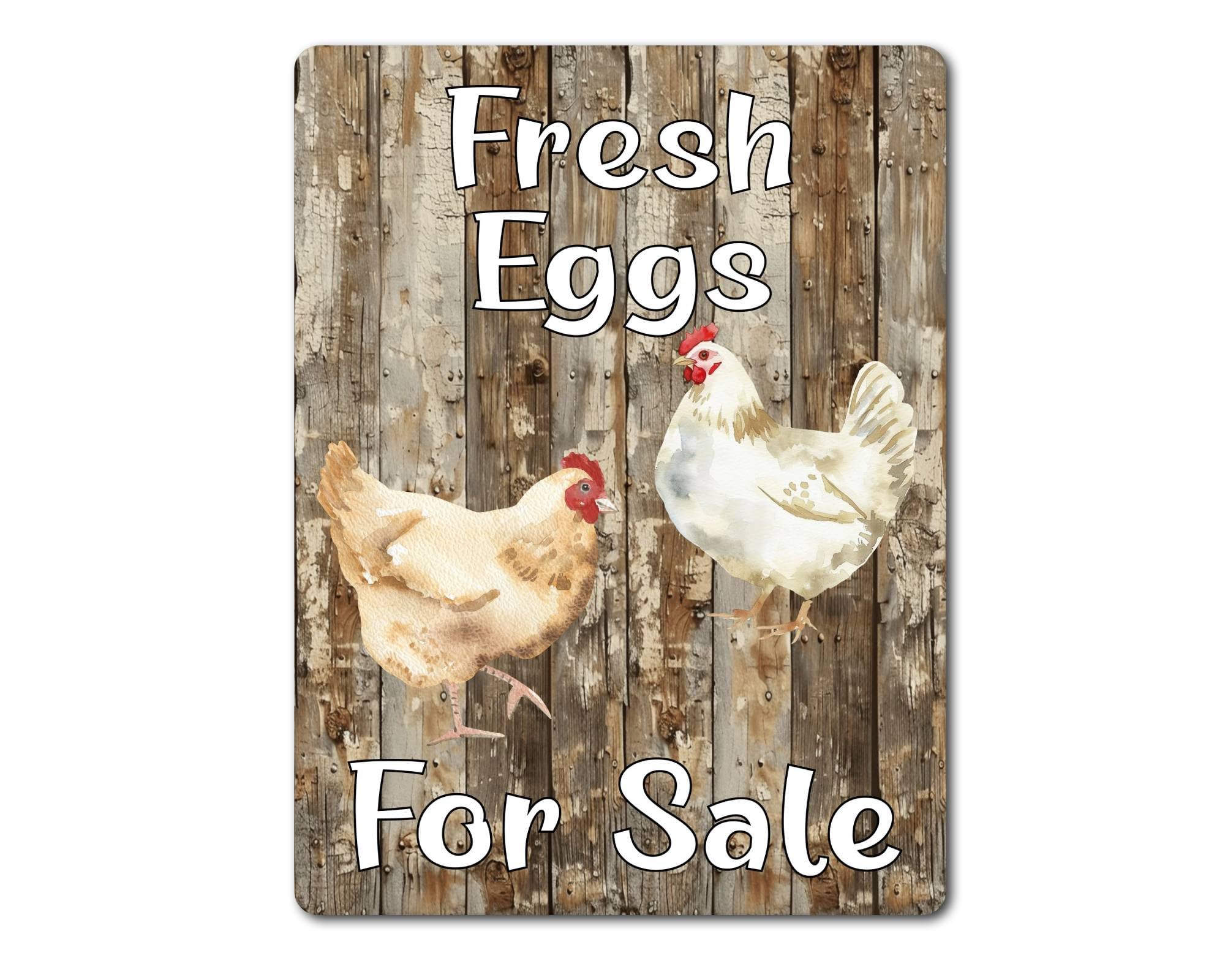 Decalarama Egg Metal Sign Gift – Fresh Eggs For Sale - Family Fun Home Food Novelty Animal Aluminium Present
