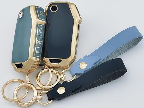 2 fundas para llavero de TPU con 4 botones para Kia K5 Forte Seltos Soul Sportage Sorento Cerato 2019-2023 2024 (tapa plegable)