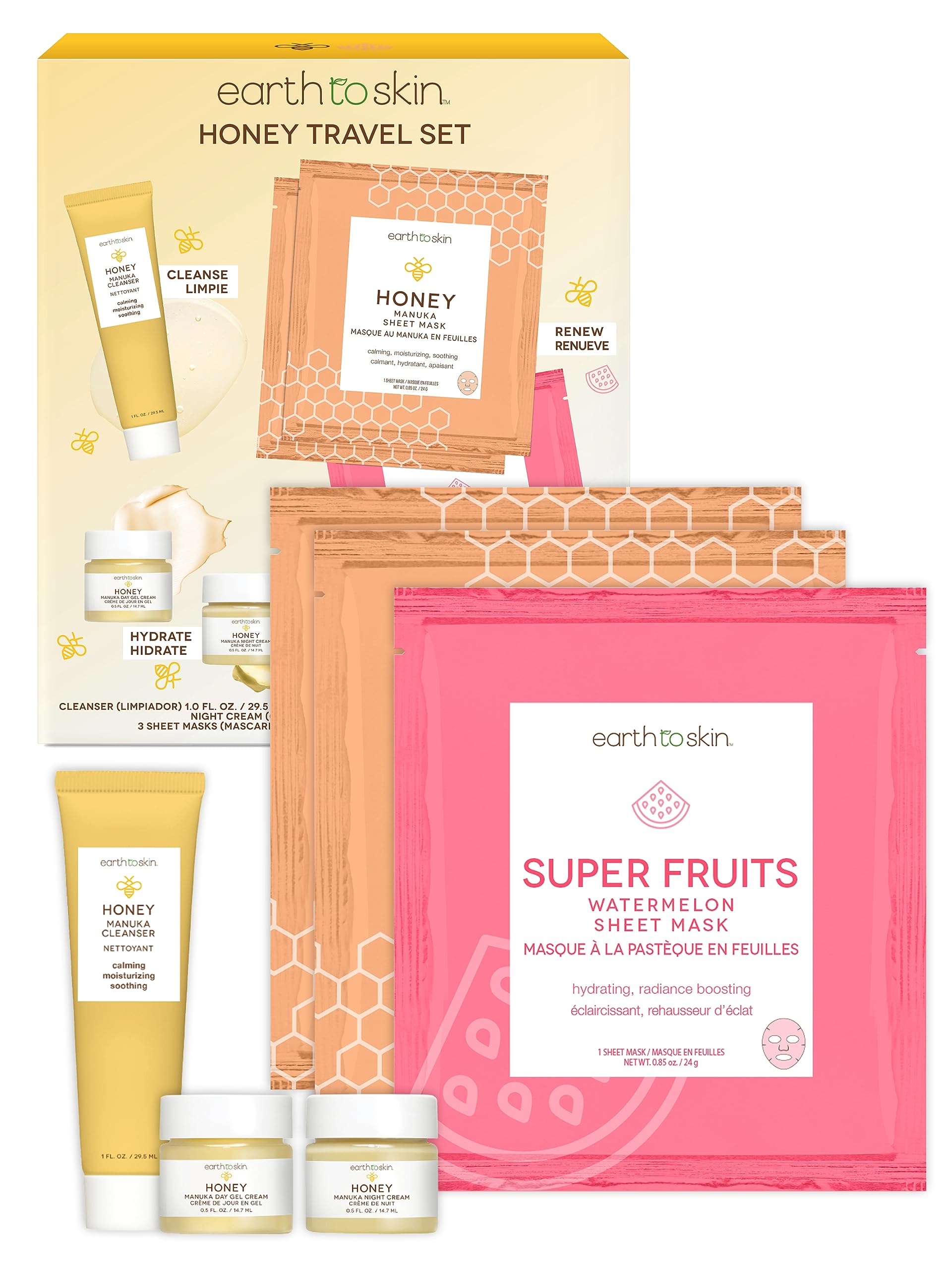 Amazon.com : Earth To Skin Honey Travel Set : Beauty & Personal Care