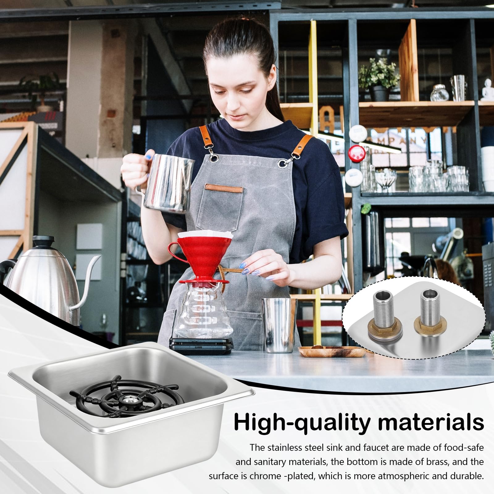 Lavabicchieri Automatico, G1/2 In Acciaio Inox Per Lavello Da Cucina Con 2 Tubi Flessibili Di Collegamento Accessorio Pratico Per Bar Pub Ristorante Caffetteria E Hotel