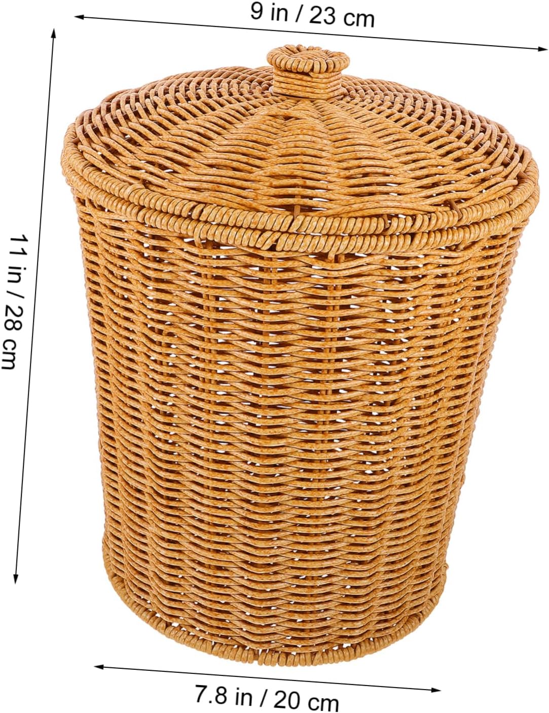 Woven Laundry Hamper with Lid Bedroom Storage Basket Capacity Clothes Organizer for Dirty Clothing PP Weaving for Home Use