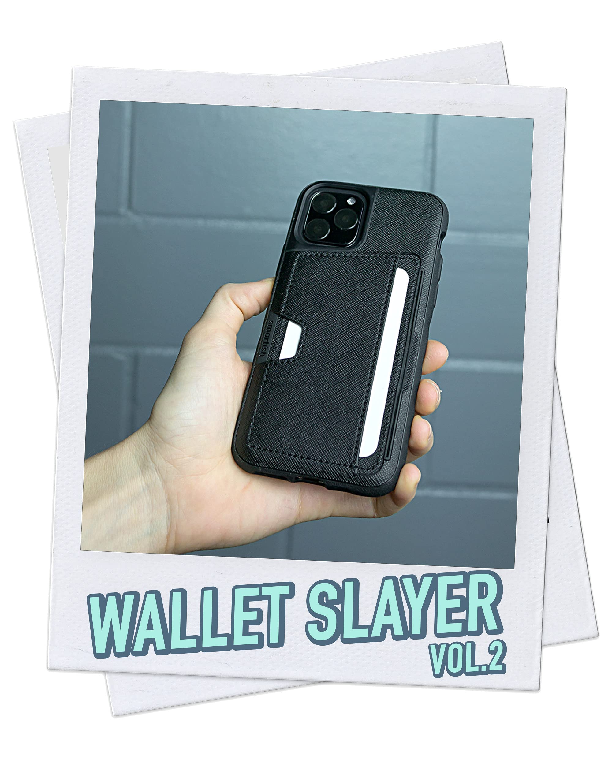 Smartish iPhone 11 Pro Wallet Case - Wallet Slayer Vol. 2 [Slim Protective Kickstand] Credit Card Holder (Silk) - Black Tie Affair