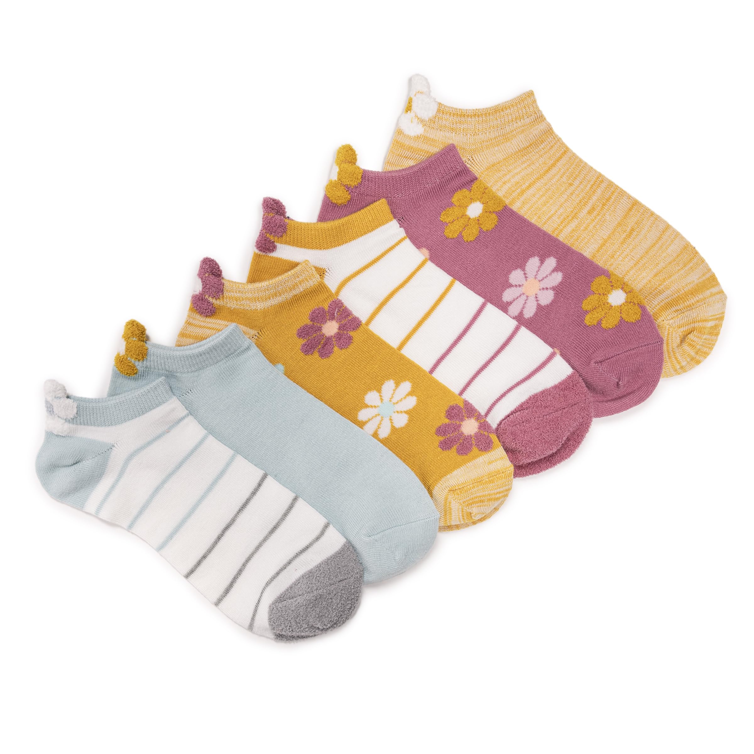 MUK LUKS Women's 6 Pack 3D Tab Low Cut Socks