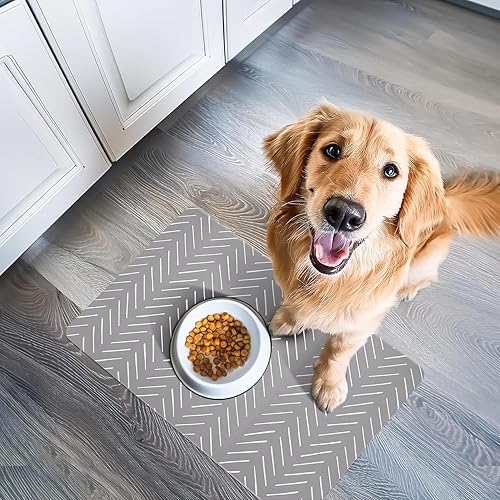 Miniatura 56 de NALALAS Tapete grande para alimentos y agua, tapete de alimentación para gatos Tapete grande impermeable para perros Tapete antideslizante