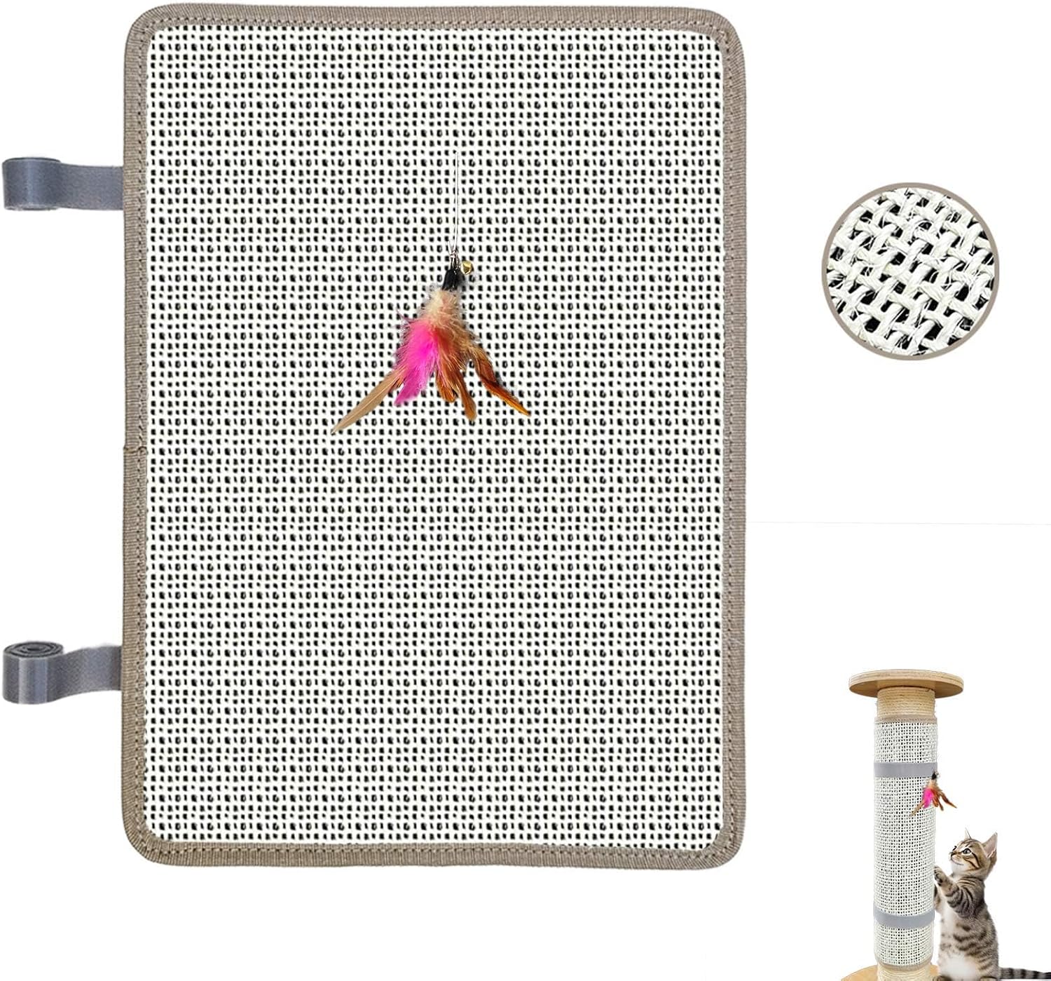 Cat Nail File Scratcher with 80-Grit Aluminum Oxide – Wrap-Around Design for Nail Trimming & Scratching Post Repair | Cat Scratchers That File Nails (Post Style1PCS)