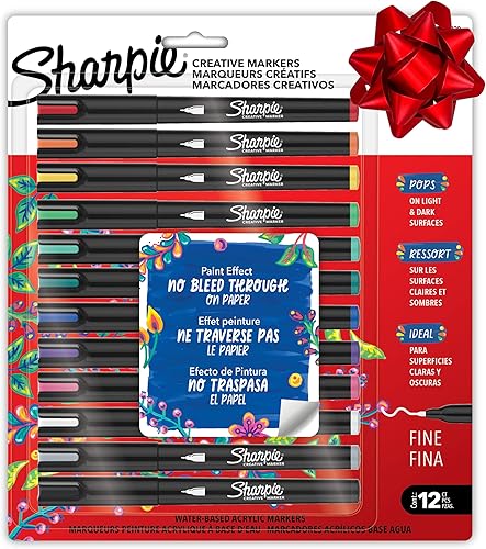 Sharpie Marcadores creativos, marcadores de pintura acrílica a base de agua, punta fina, surtidos, 12 unidades disponible en Yaxa Costa Rica