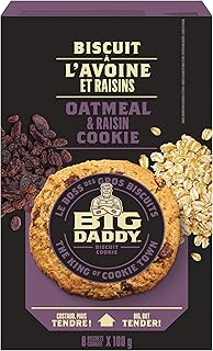 BIG DADDY Oatmeal & Raisin Cookies,Soft & Tender Home-baked Style Gourmet Cookies, Contains 8 cookies (Individually Wrapped), 800g