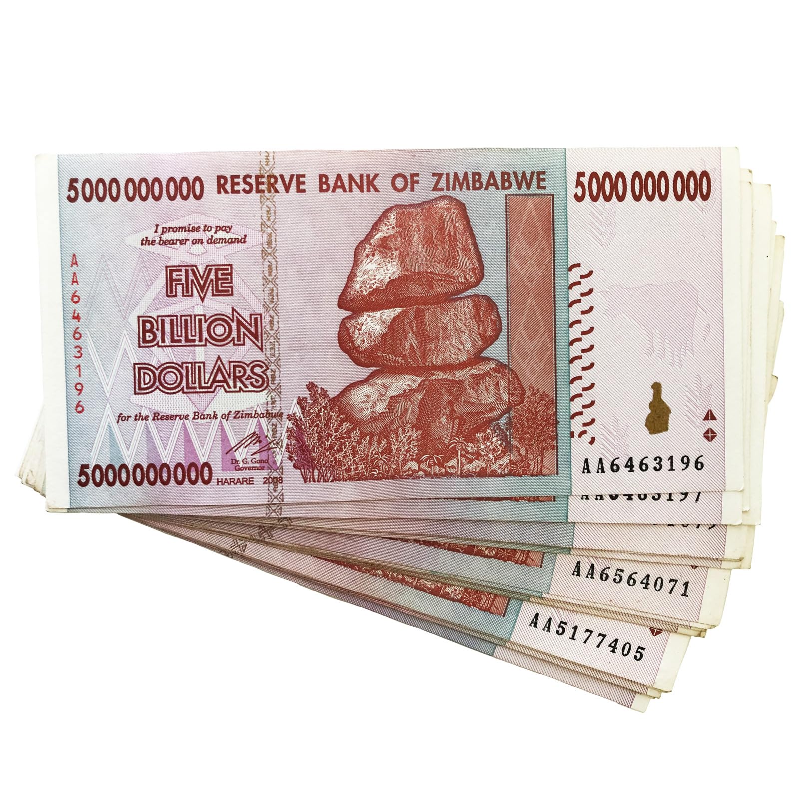 Zimbabwe One 5 Billion Dollar Bill Banknote Paper Money World Currency