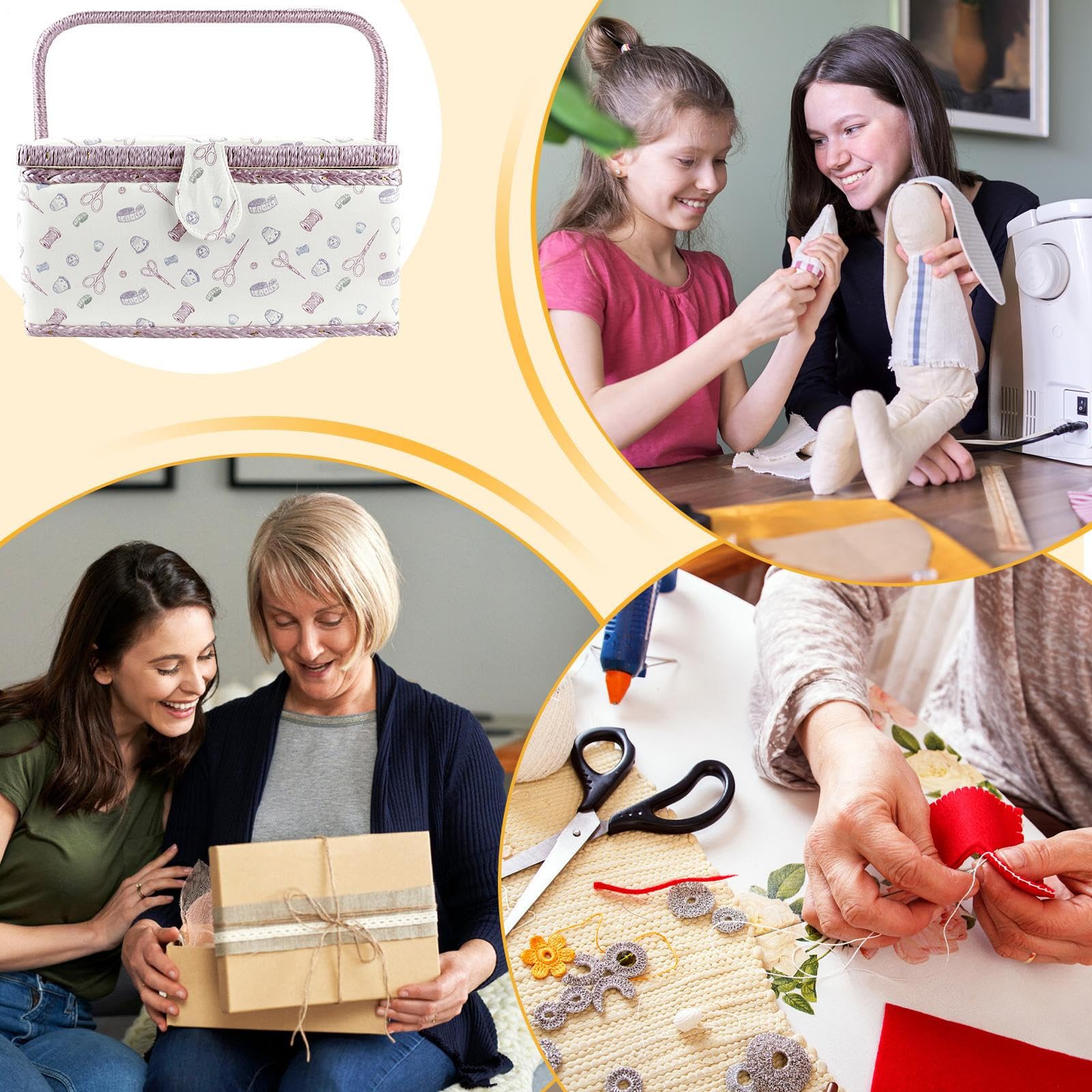 Koszyk Do Szycia Wielokomorowy Z Wymienną Tacką